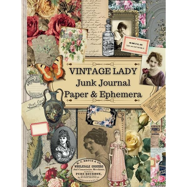 Amazon.com: Vintage Lady Junk Journal Paper and Ephemera
